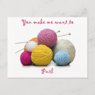 Knitting humor briefkaart
