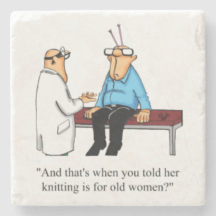 Knitting Humor Stone Onderzetter Gift