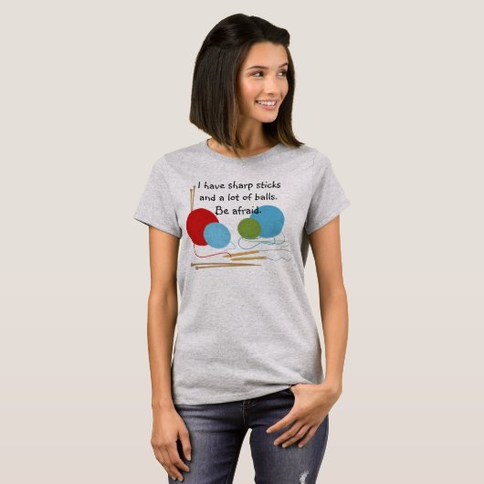 Knitting Humor T-shirt (Voorkant volledig)