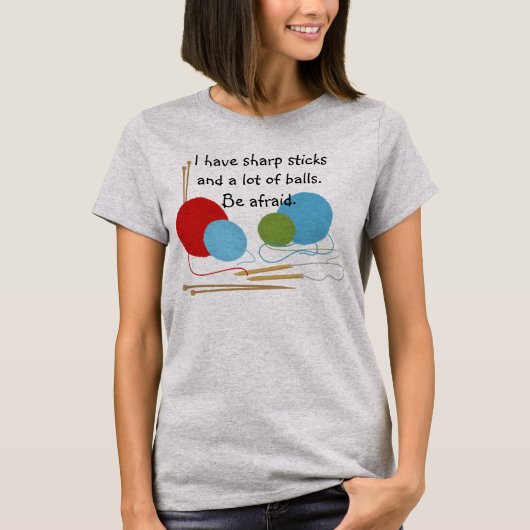 Knitting Humor T-shirt (Voorkant)