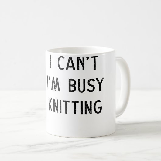 Knitting Idea For Her Knit Lover Busy Knitting Uni Koffiemok (Voorkant rechts)