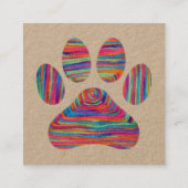 Knitting Instructor Puppy in Sweater Business Card Vierkante Visitekaartje (Achterkant)