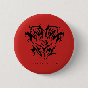 Knitting is de knop Metaal Logo Ronde Button 5,7 Cm