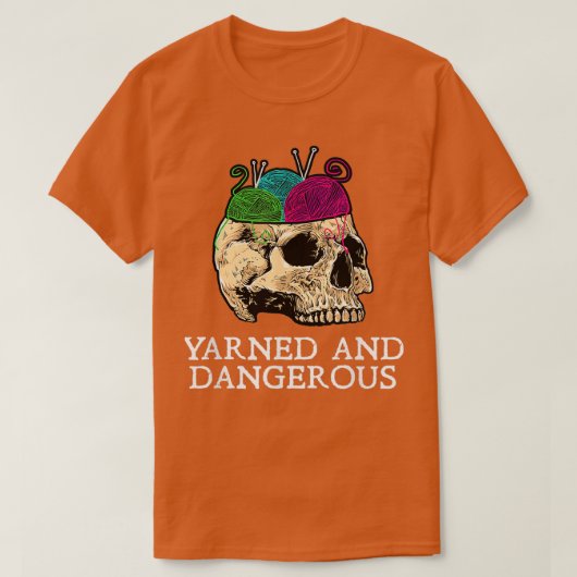 Knitting is gelooid en gevaarlijk hakmes t-shirt (Design voorkant)
