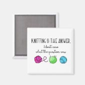 Knitting is het antwoord, Knitting Lover Magneet (Voorkant / Achterkant)