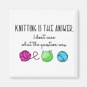 Knitting is het antwoord, Knitting Lover Magneet