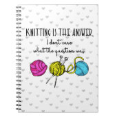 Knitting is het antwoord notitieboek (Voorkant)