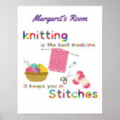 Knitting is het beste geneesmiddel Gepersonaliseer Poster (Voorkant)