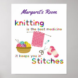 Knitting is het beste geneesmiddel Gepersonaliseer Poster