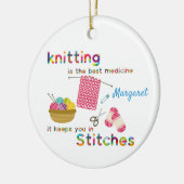 Knitting is het beste geneesmiddel keramisch ornament (Links)