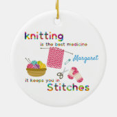Knitting is het beste geneesmiddel keramisch ornament (Achterkant)