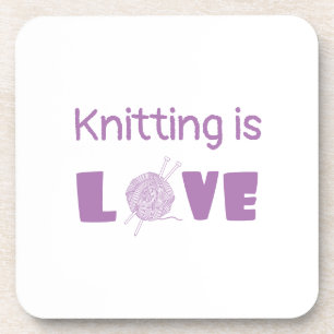 Knitting is Love Bier Onderzetter