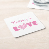 Knitting is Love Kartonnen Onderzetters (Schuin)