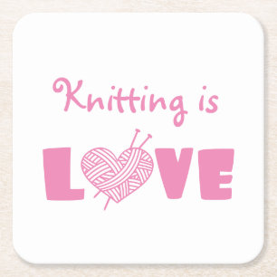 Knitting is Love Kartonnen Onderzetters