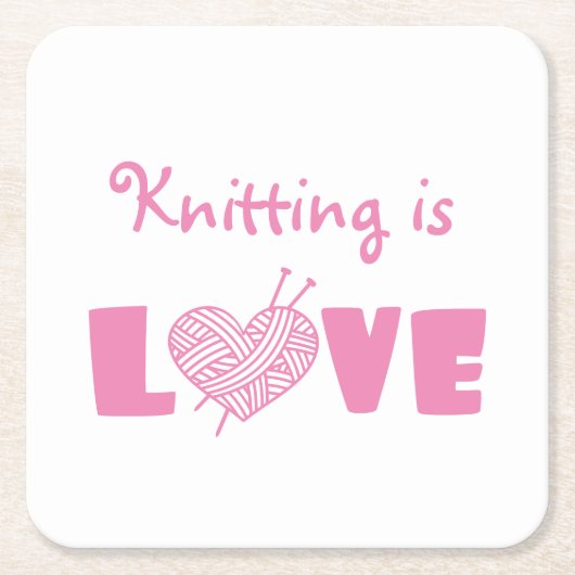Knitting is Love Kartonnen Onderzetters (Voorkant)