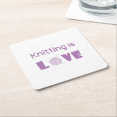 Knitting is Love Kartonnen Onderzetters (Schuin)