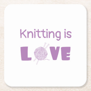 Knitting is Love Kartonnen Onderzetters