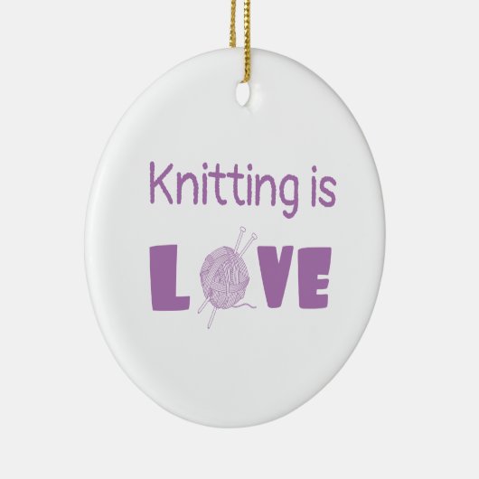 Knitting is Love Keramisch Ornament (Rechts)