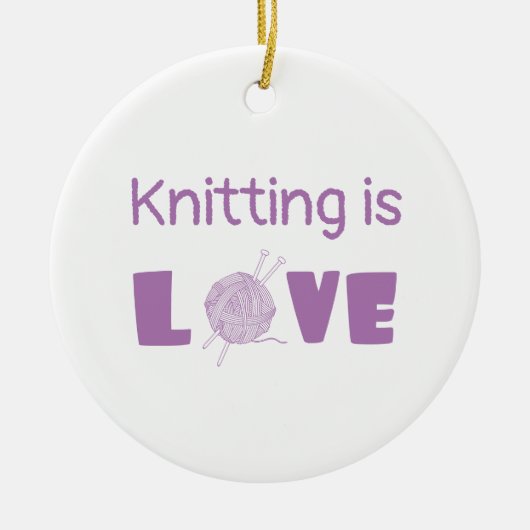Knitting is Love Keramisch Ornament (Voorkant)
