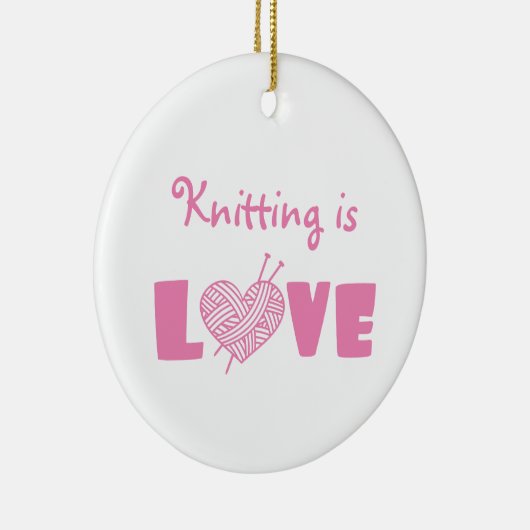 Knitting is Love Keramisch Ornament (Rechts)