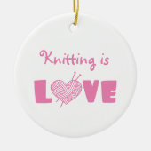 Knitting is Love Keramisch Ornament (Voorkant)