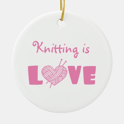 Knitting is Love Keramisch Ornament (Voorkant)
