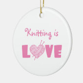 Knitting is Love Keramisch Ornament (Links)