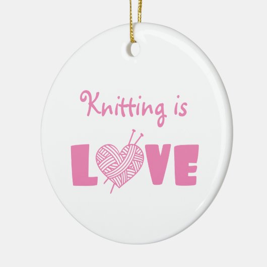 Knitting is Love Keramisch Ornament (Links)