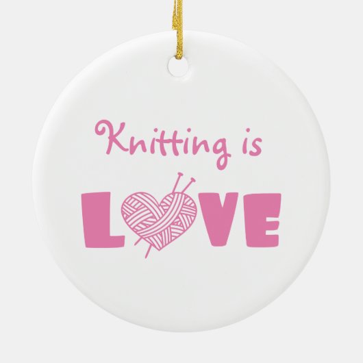 Knitting is Love Keramisch Ornament (Achterkant)