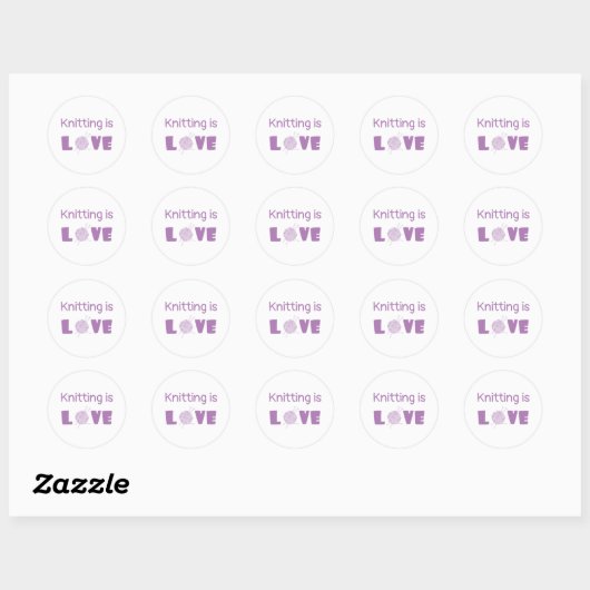 Knitting is Love Ronde Sticker (Vel)