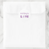 Knitting is Love Ronde Sticker (Tas)
