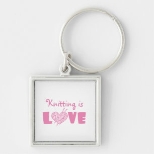 Knitting is Love Sleutelhanger