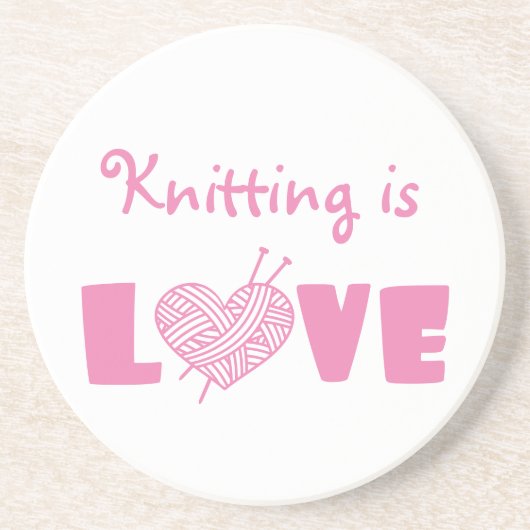Knitting is Love Zandsteen Onderzetter (Voorkant)