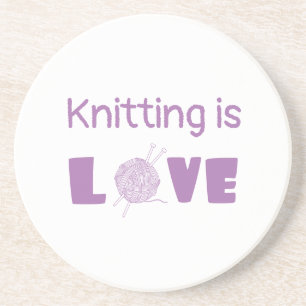 Knitting is Love Zandsteen Onderzetter