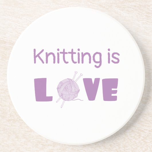 Knitting is Love Zandsteen Onderzetter (Voorkant)