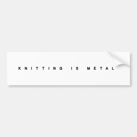 Knitting is Metal Clean Logo Bumpersticker (Voorkant)