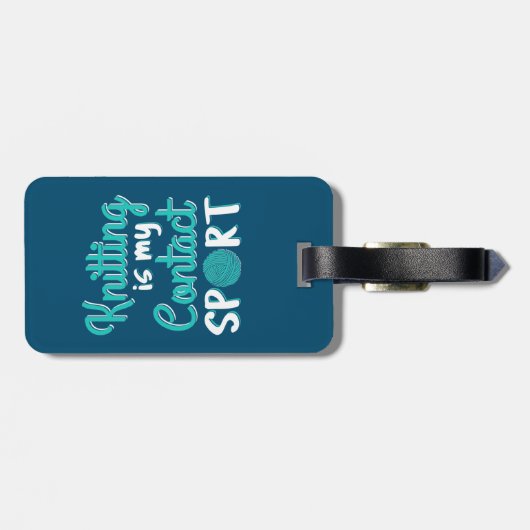 Knitting is mijn contactsport bagagelabel (Achterkant horizontaal)