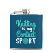 Knitting is mijn contactsport heupfles (Voorkant)