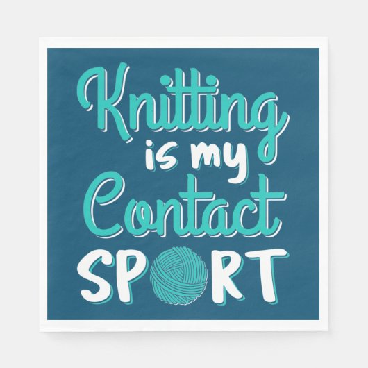 Knitting is mijn contactsport servet (Voorkant)