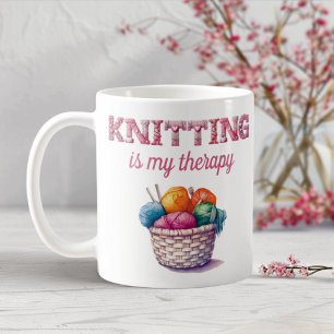 Knitting is mijn therapie koffiemok