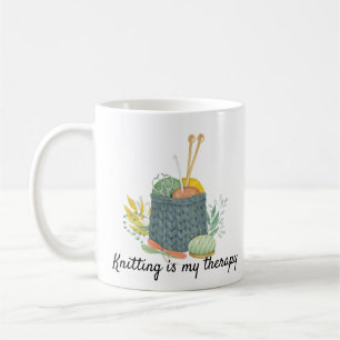 Knitting is mijn therapie koffiemok