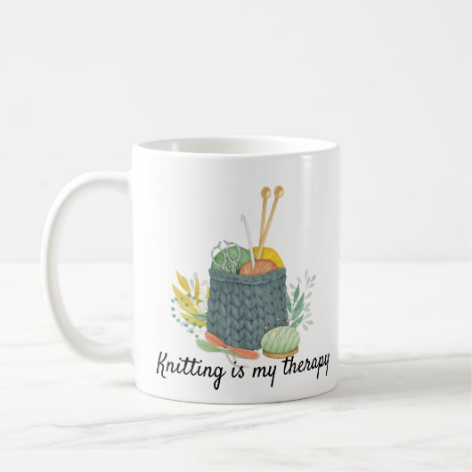 Knitting is mijn therapie koffiemok (Links)