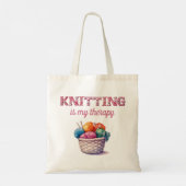 Knitting is mijn therapie tote bag (Achterkant)