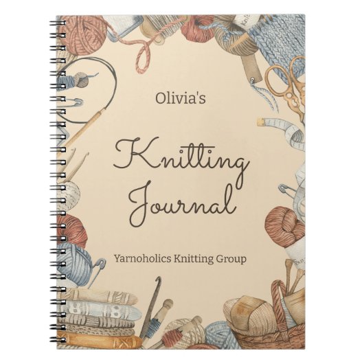 Knitting Journal For Knitting Lovers Personalized Notitieboek (Voorkant)