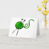 Knitting Kaart (Gele Bloem)