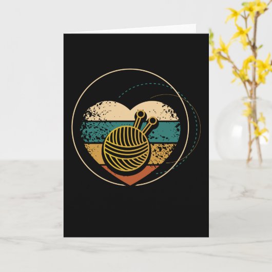  Knitting Kaart (Gele Bloem)