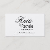 "Knitting" Knit, haken, handgemaakte ambachten Visitekaartje (Achterkant)