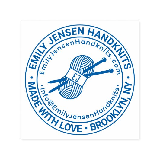 Knitting Knits Bedrijfsnaam Locatie URL E-mail Zelfinktende Stempel (Design)