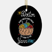 Knitting Knitter Keramisch Ornament (Rechts)