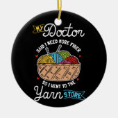 Knitting Knitter Keramisch Ornament (Voorkant)